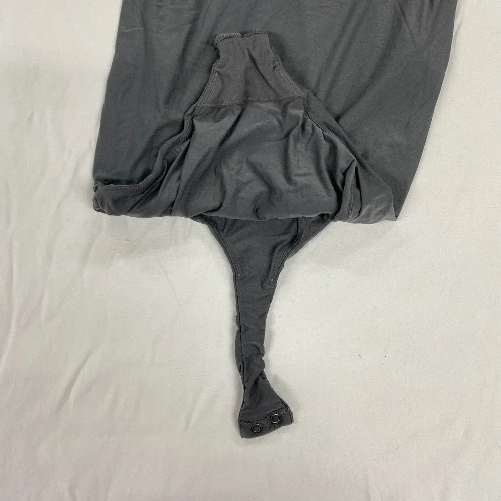Smoothez by Aerie Real Good Gray Mock Neck Long Sleeve Bodysuit Small S/P basics - Picture 4 of 7